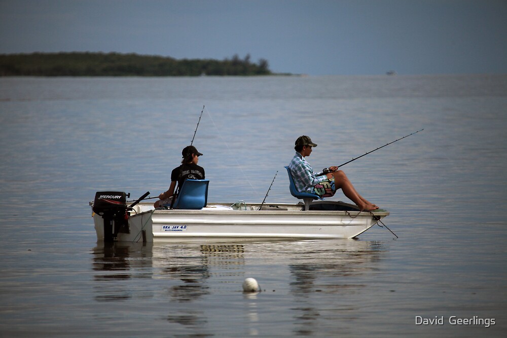 "Boys fishing in a small boat" by David Geerlings | Redbubble