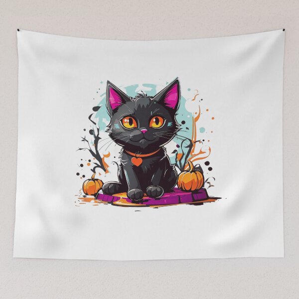 Item preview, Enchanted Ebony: Black Cat and Pumpkin Delight designed and sold by irosh madushan.