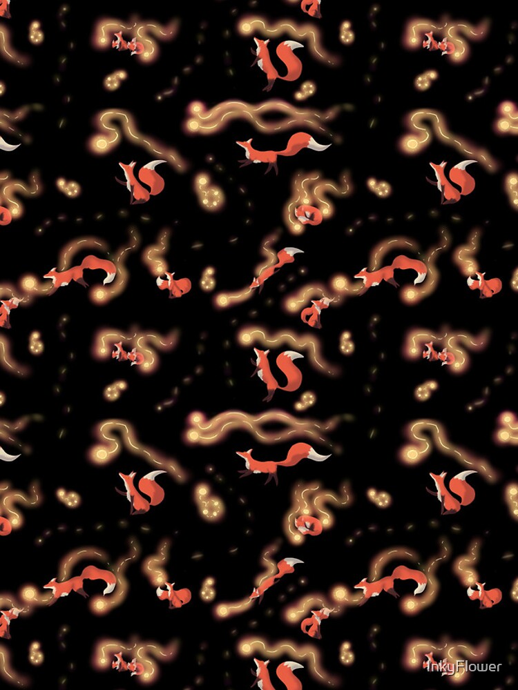 Thumbnail 5 of 5, iPhone Case, Foxes Chasing Fireflies Pattern designed and sold by InkyFlower.