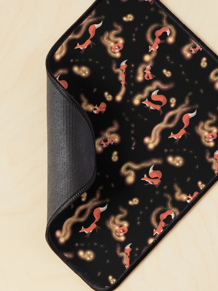 Thumbnail 2 of 5, Mouse Pad, Foxes Chasing Fireflies Pattern designed and sold by InkyFlower.