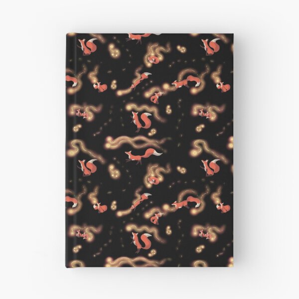 Aperçu de l'œuvre Motif de renards chassant des lucioles créée et vendue par InkyFlower.