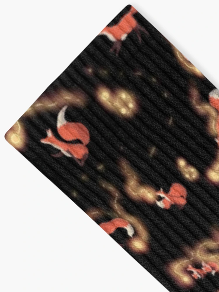Thumbnail 2 of 5, Socks, Foxes Chasing Fireflies Pattern designed and sold by InkyFlower.