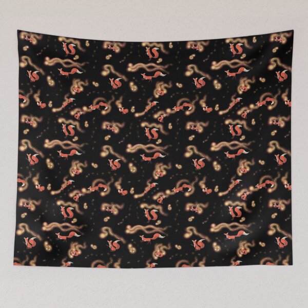 Item preview, Foxes Chasing Fireflies Pattern designed and sold by InkyFlower.