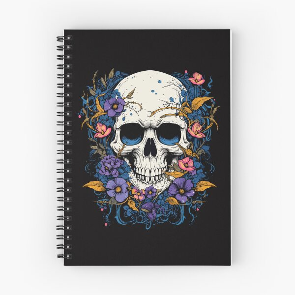 Item preview, Skull and purple flowers designed and sold by Deez Direct.