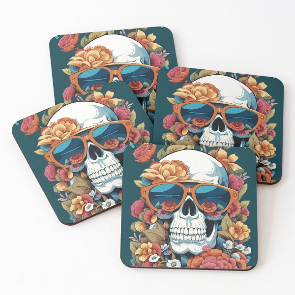 Item preview, Hot summer skull sunglasses and flowers designed and sold by Elnica.