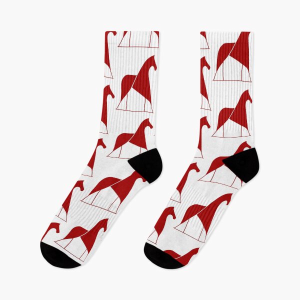 Item preview, Minimalist Red Horse on White Nº 9 designed and sold by Bauani.