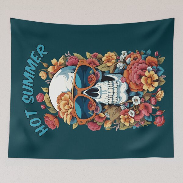 Item preview, Hot summer skull sunglasses and flowers designed and sold by Elnica.