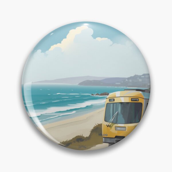 Item preview, San Clemente Beach Train Digital Illustration designed and sold by EVAWCollection.