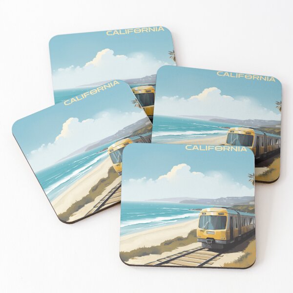 Item preview, San Clemente Beach Train Digital Illustration designed and sold by EVAWCollection.