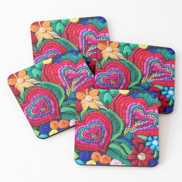 Item preview, Mexican Folk art Retro Floral beaded tapestry  designed and sold by RachelRebel.