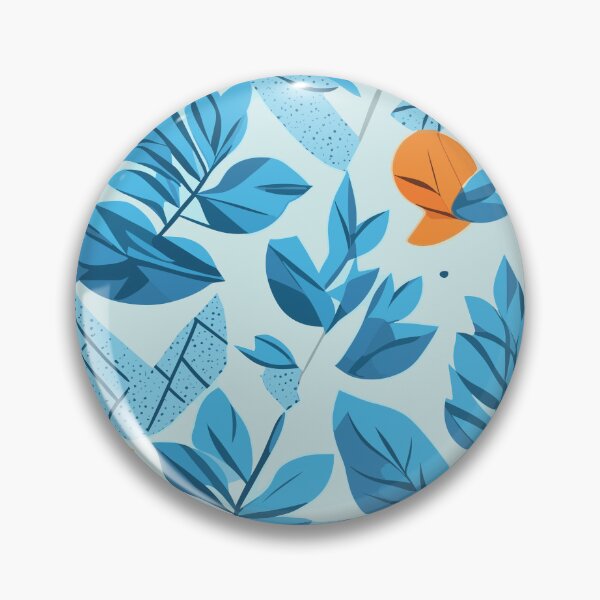 Item preview, Blue and Orange Autumn Floral Pattern designed and sold by SynthiPrint.