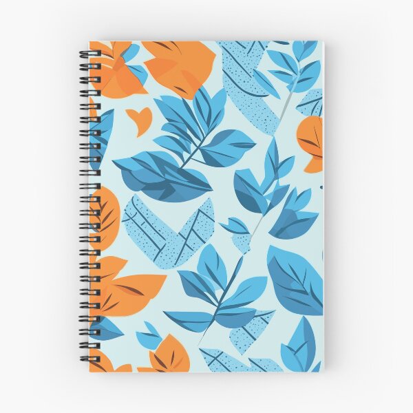 Item preview, Blue and Orange Autumn Floral Pattern designed and sold by SynthiPrint.