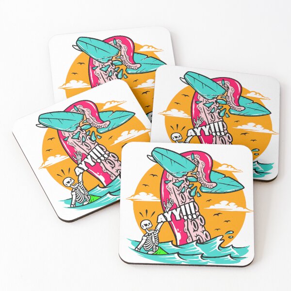 Item preview, Surf's Up Bones Down Funny Halloween Beach Surfer designed and sold by happytrendjct.