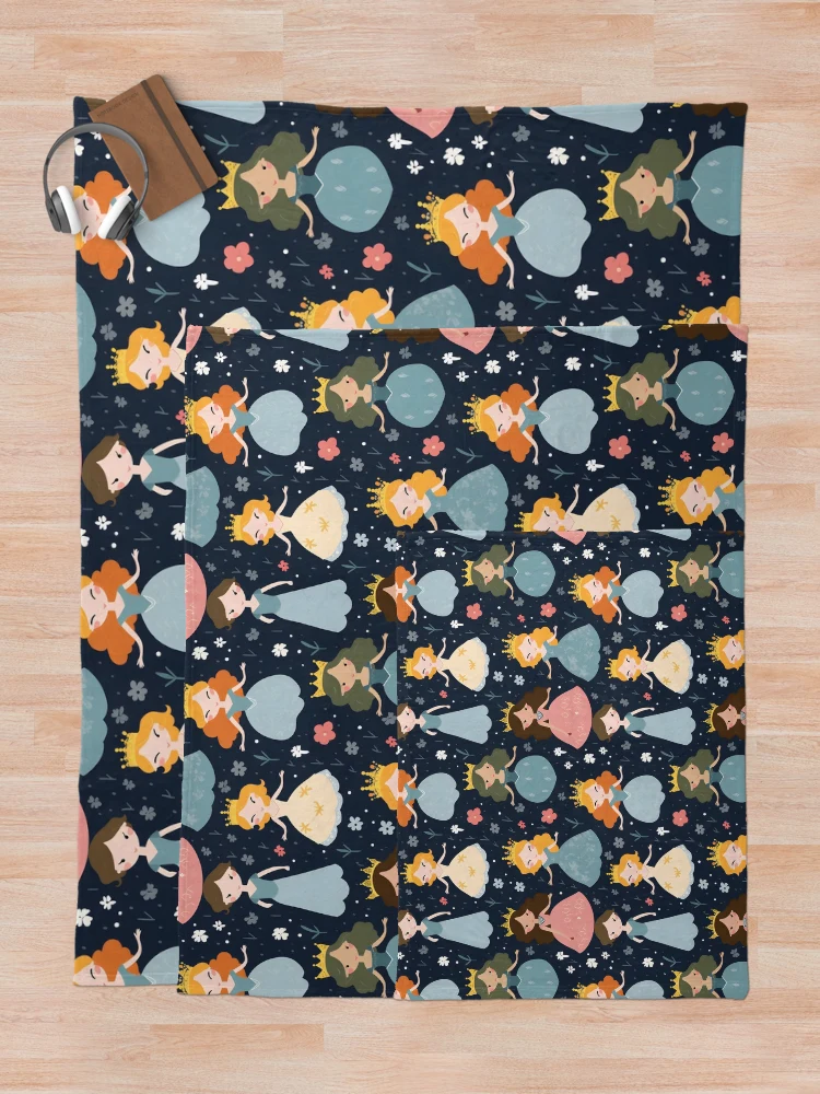 Thumbnail 5 of 6, Throw Blanket, Princesses Pattern 6 designed and sold by DigitalPatternx.
