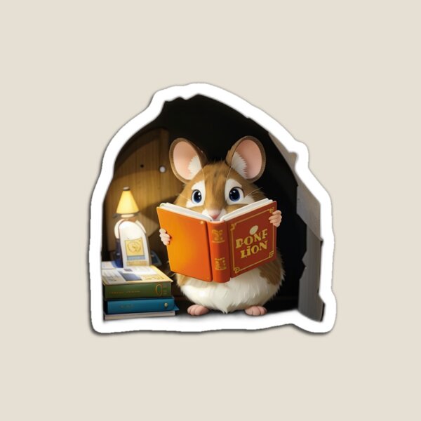 Item preview, 3D Mouse Reading Book in Mouse Hole, Wall Decal Sticker, Removable Wall Decoration, A Book Lover Gift Idea - Baseboard or Wall Sticker Decal designed and sold by laatabiShirt.