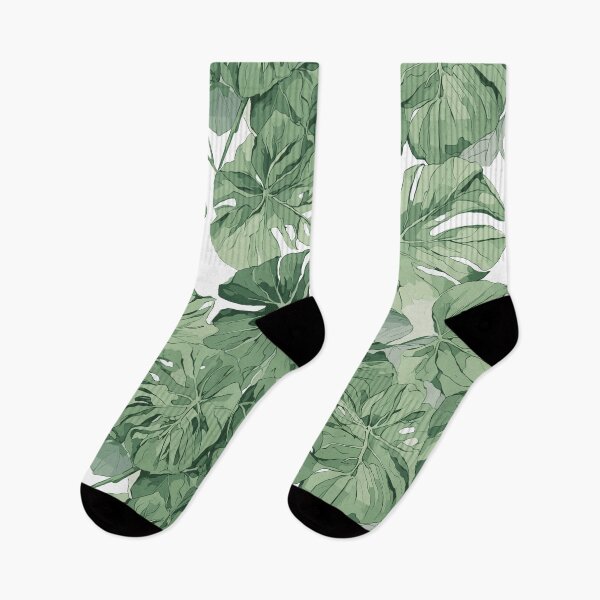 Item preview, Green Floral Monstera Pattern designed and sold by SynthiPrint.
