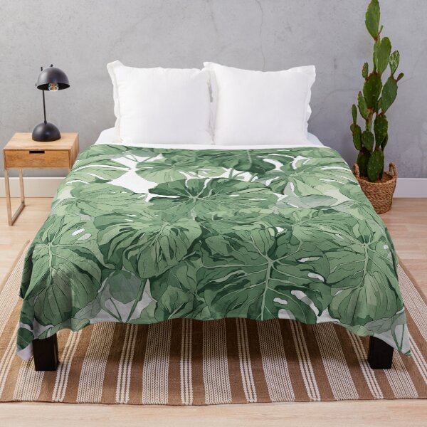 Item preview, Green Floral Monstera Pattern designed and sold by SynthiPrint.