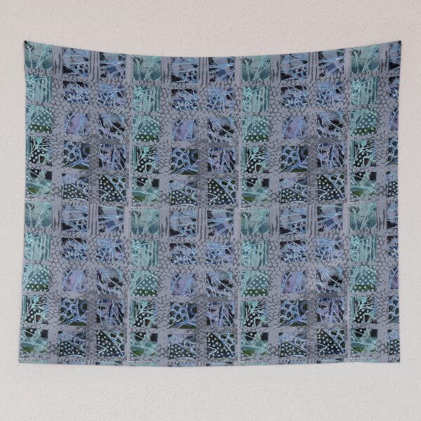 Item preview, Squares of blue paper quilt designed and sold by nighthawkstudio.