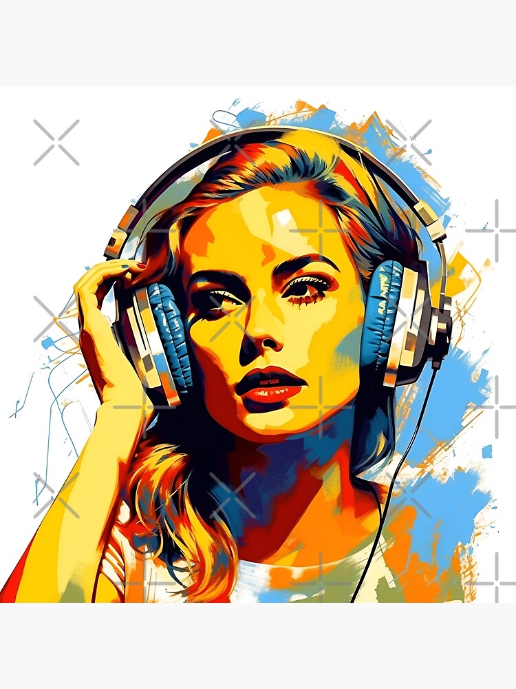 Energizing Beats: Female DJ in Captivating Pop Art Graffiti
