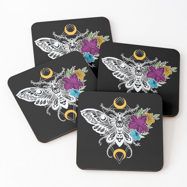 Item preview, Moth and flower in the moon light by Nadi designed and sold by NadiTrends.