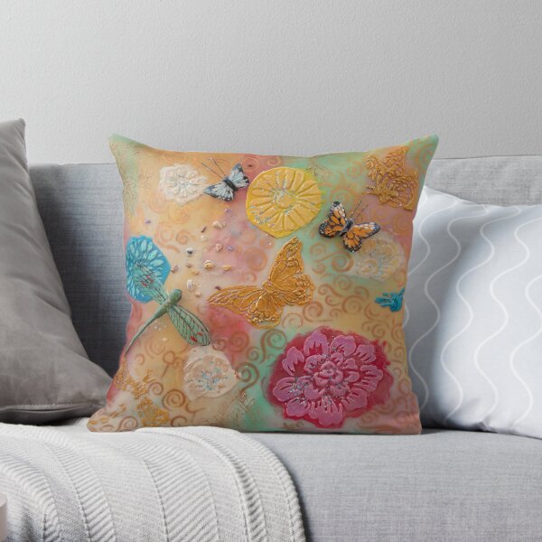 Magical Garden of Metamorphosis Throw Pillow