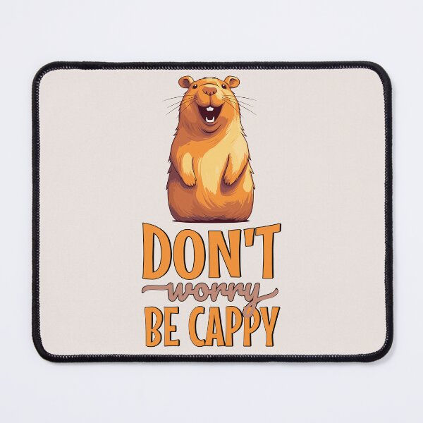 Item preview, Don't Worry, Be Cappy - Smiling Cartoon Capybara Design for Positive Vibes designed and sold by Sir Meow Meow.