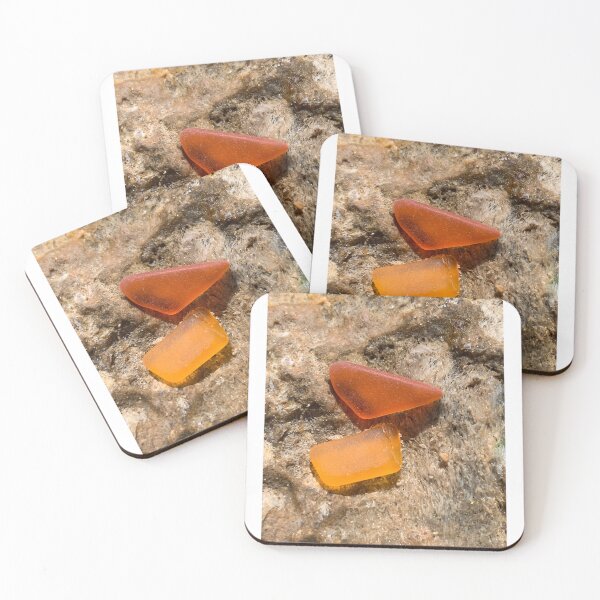 Item preview, Orange seaglass on the rocks designed and sold by Jums-Med.