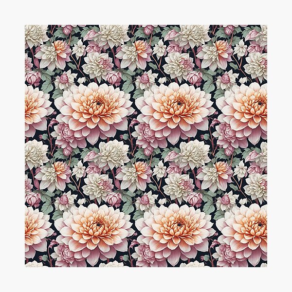 Item preview, Elegante patrón floral colorido dalia designed and sold by SynthiPrint.