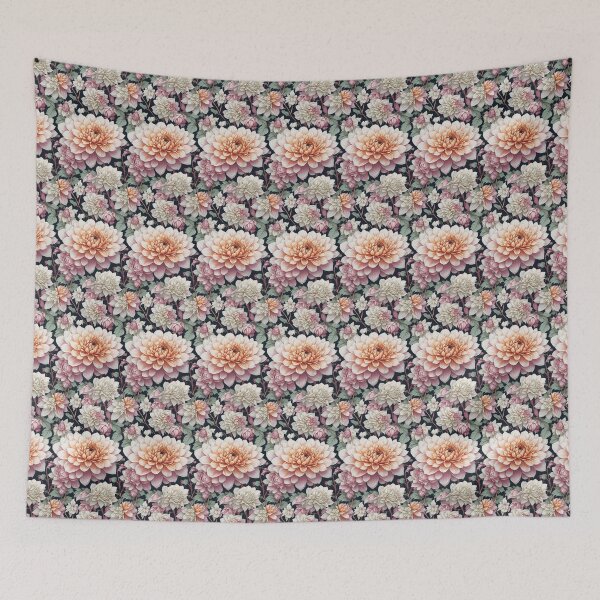 Item preview, Elegante patrón floral colorido dalia designed and sold by SynthiPrint.
