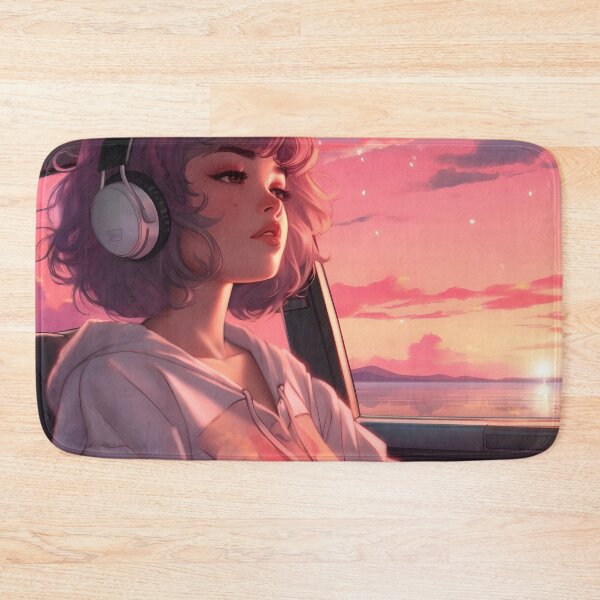 Item preview, Anime Girl Aesthetic Pink Vibes Sunset Car designed and sold by Yana Grech.