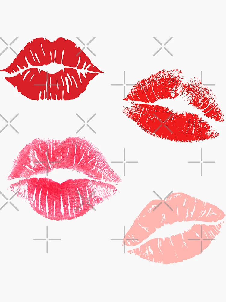 lipstick kisses Sticker for Sale by lux-lisbon