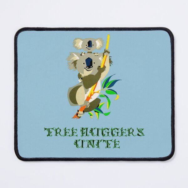 Item preview, Tree-huggers unite, slogan with two Koala bears. designed and sold by EdgyEdgeArt.