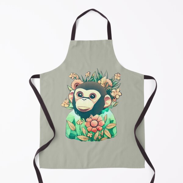 Item preview, vintage monkey head, flowers splash designed and sold by Aubre-yHowucvb.