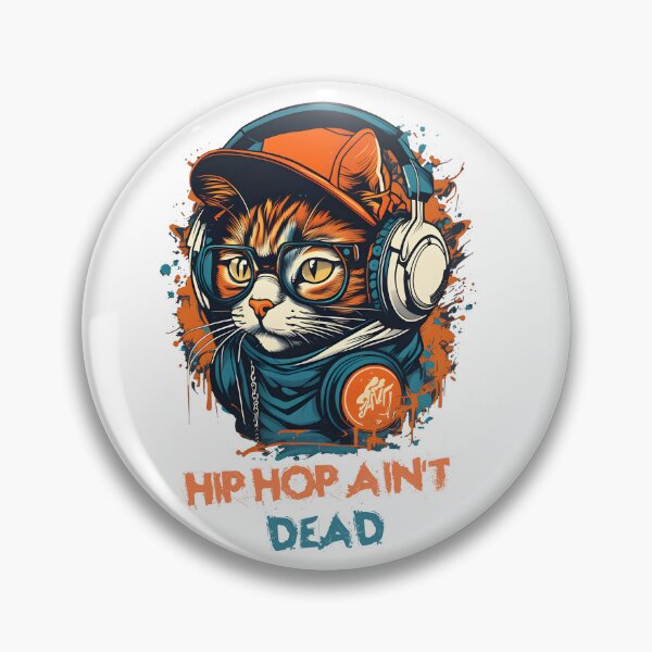 Item preview, HIP HOP Cat wearing Headphone - Hip Hop Ain't Dead designed and sold by Studio-Pixel.
