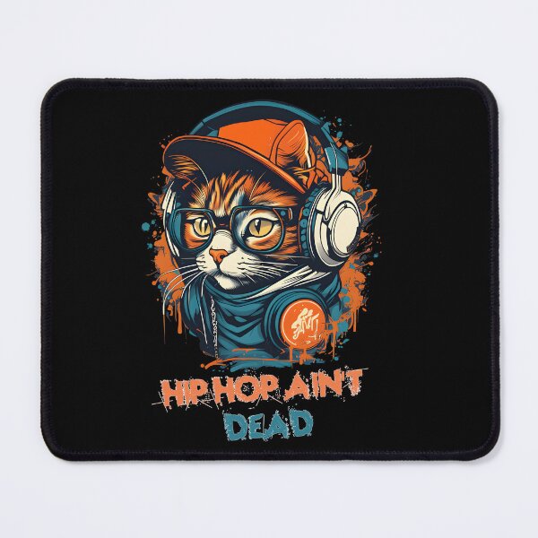Item preview, HIP HOP Cat wearing Headphone - Hip Hop Ain't Dead designed and sold by Studio-Pixel.
