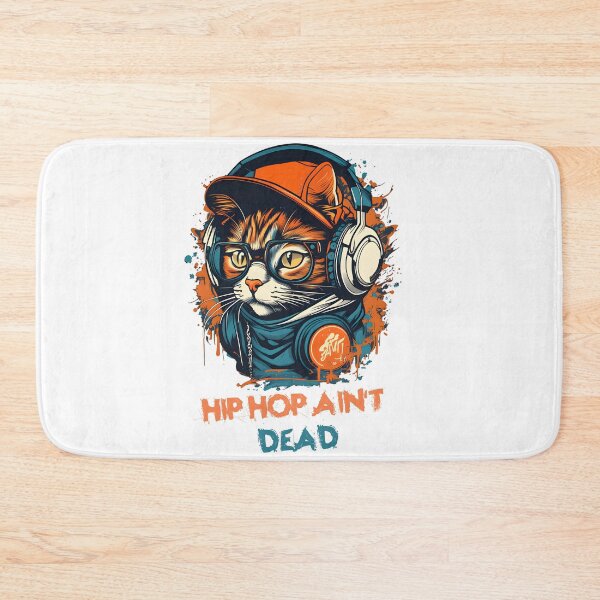 Item preview, HIP HOP Cat wearing Headphone - Hip Hop Ain't Dead designed and sold by Studio-Pixel.