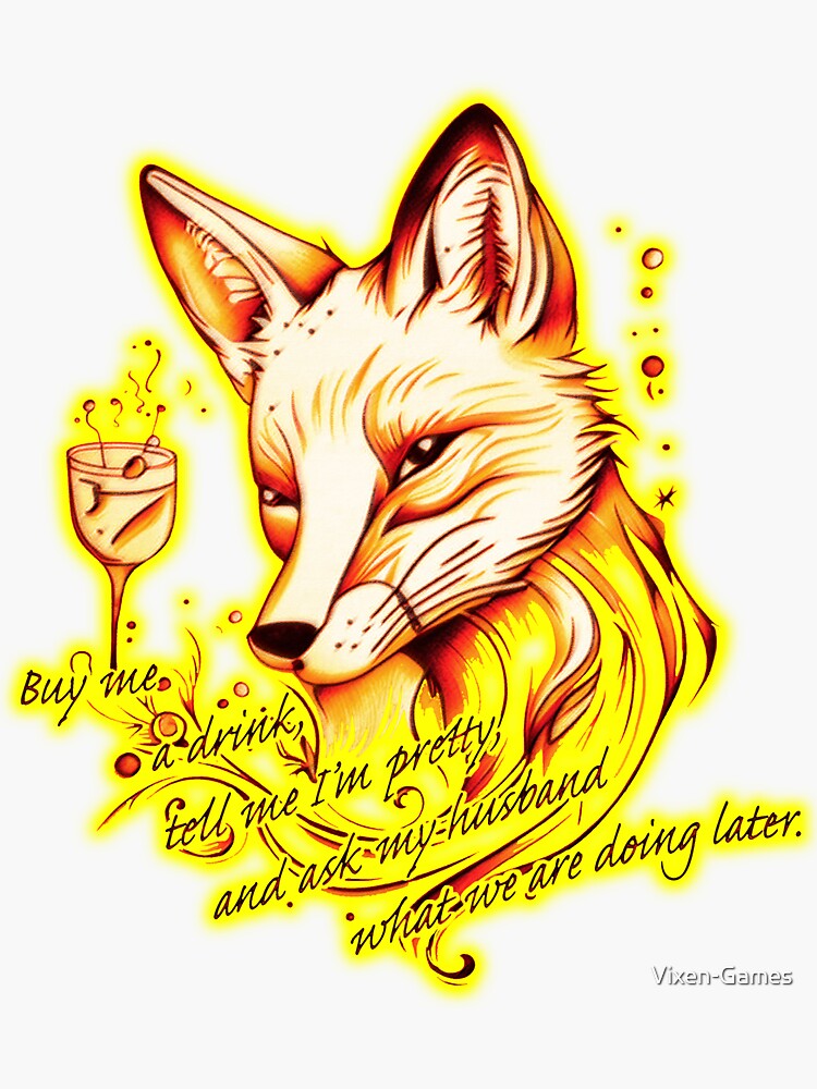 Thumbnail 3 of 3, Sticker, Buy me a drink flirty vixen hotwife designed and sold by Vixen-Games.