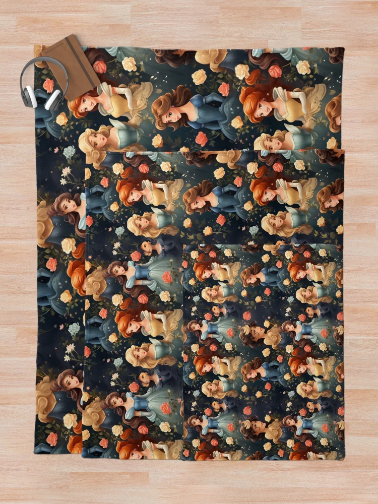 Thumbnail 5 of 6, Throw Blanket, Princesses Pattern 8 designed and sold by DigitalPatternx.
