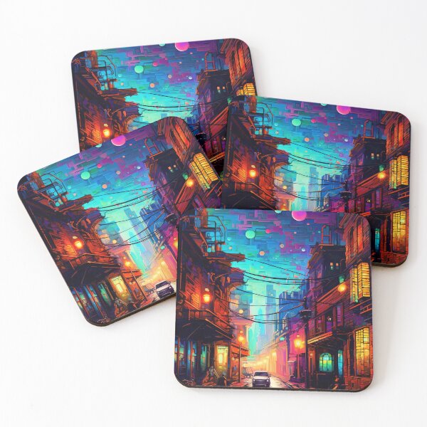 Item preview, Square night city designed and sold by xTillePatterns.