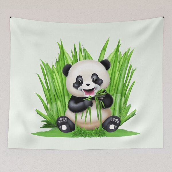 Item preview, Panda Bear eating Bamboo designed and sold by BuxomBabe21.