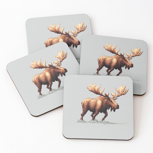 Item preview, Pixel Moose Running Design Print  designed and sold by randomtdesigns.
