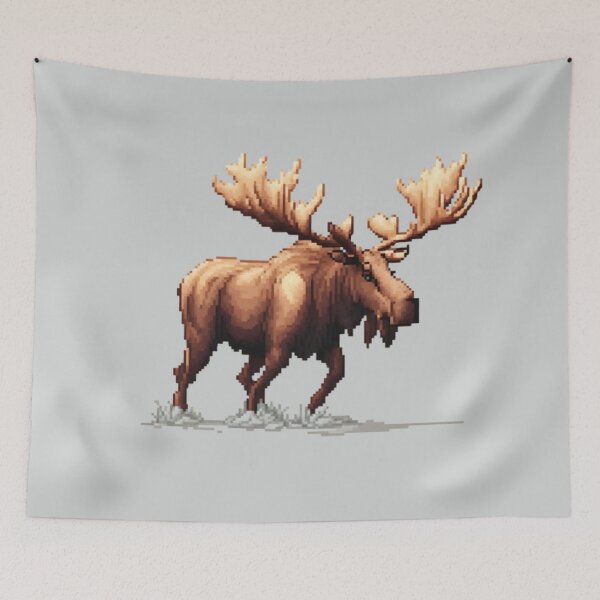 Item preview, Pixel Moose Running Design Print  designed and sold by randomtdesigns.