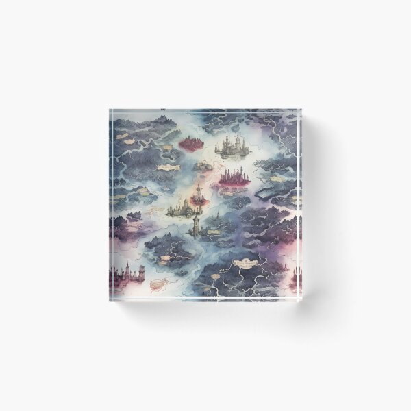 Item preview, Gothic Fantasy World Watercolor Map Pattern on Parchment designed and sold by SchorlCraft.