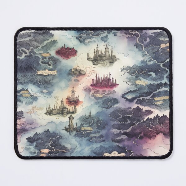 Item preview, Gothic Fantasy World Watercolor Map Pattern on Parchment designed and sold by SchorlCraft.