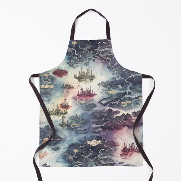 Item preview, Gothic Fantasy World Watercolor Map Pattern on Parchment designed and sold by SchorlCraft.