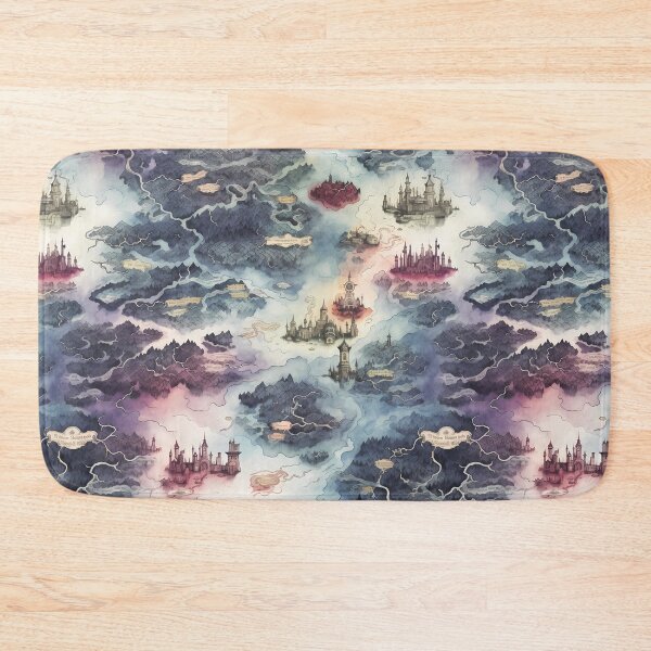 Item preview, Gothic Fantasy World Watercolor Map Pattern on Parchment designed and sold by SchorlCraft.
