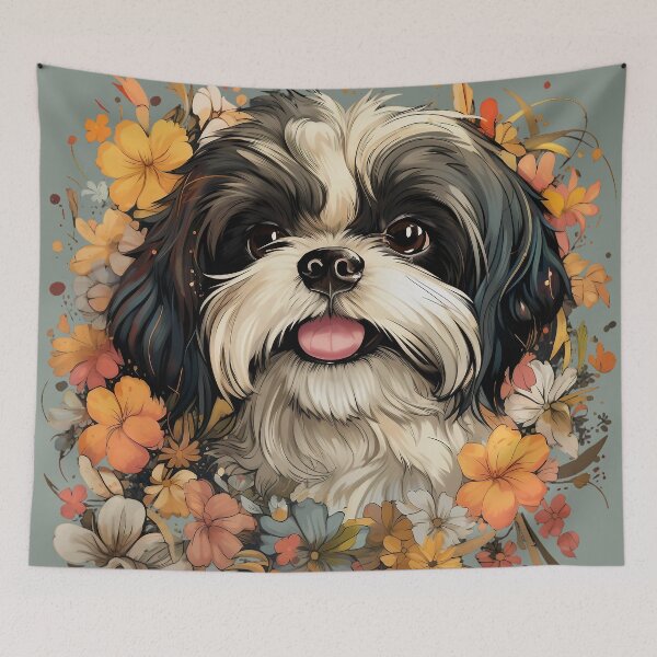 Item preview, Floral Tzu: A Blossoming Canine Elegance designed and sold by Antagonia.
