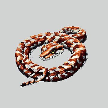 Artwork thumbnail, Pixel Rattlesnake Design Print by randomtdesigns