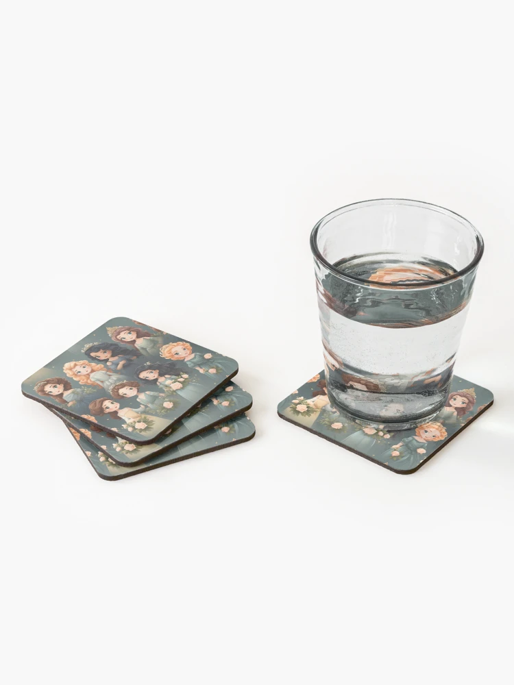 Thumbnail 2 of 5, Coasters (Set of 4), Princesses Pattern 9 designed and sold by DigitalPatternx.