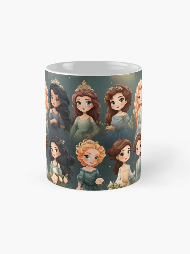 Thumbnail 4 of 6, Coffee Mug, Princesses Pattern 9 designed and sold by DigitalPatternx.